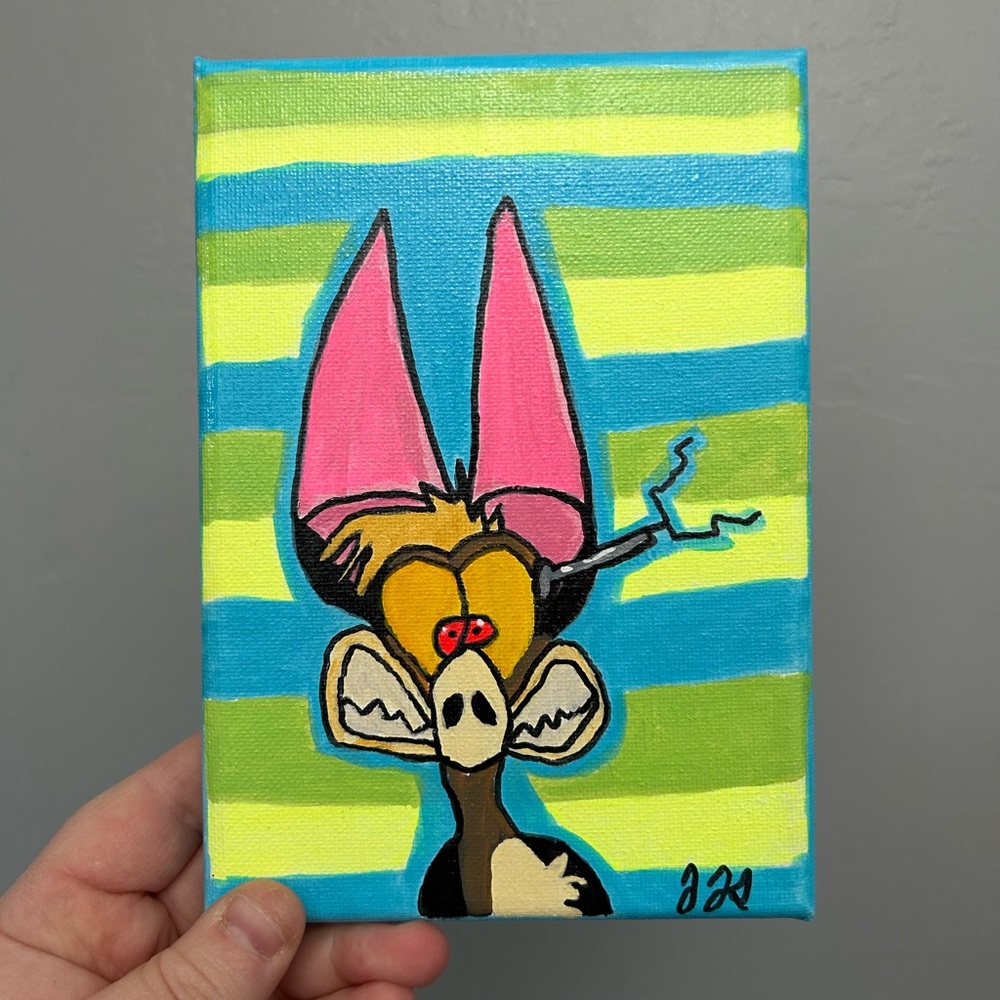 Original FernGully “Batty” Acrylic Painting 5x7